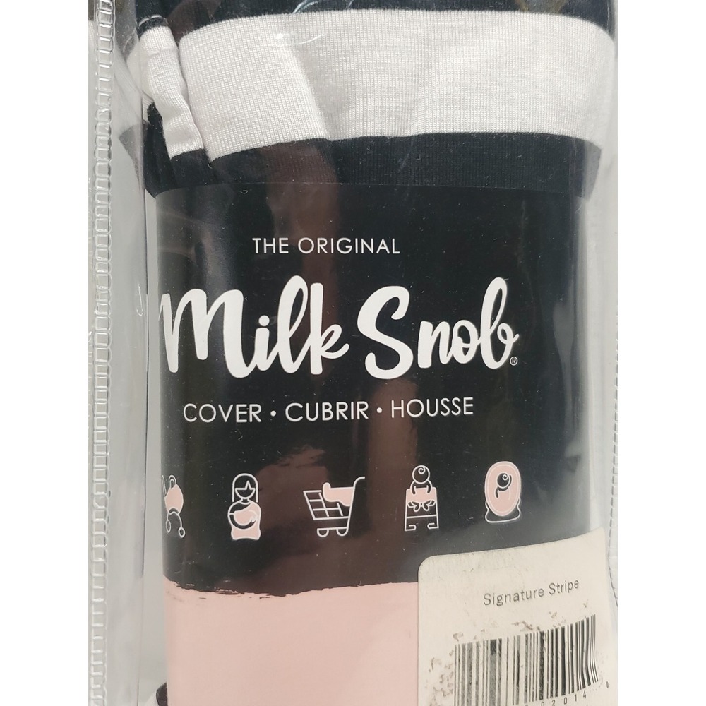 Milk Snob 5-in-1 Nursing Cover/Baby Car Seat Canopy B&W Signature Stripe NEW! - Picture 2 of 8